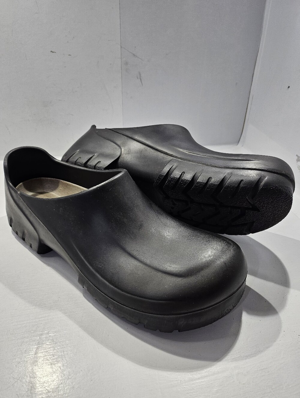 BIRKENSTOCK A640 STEEL TOE POLYURETHANE BLACK CLOG SHOES MEN'S SIZE 11 EU44